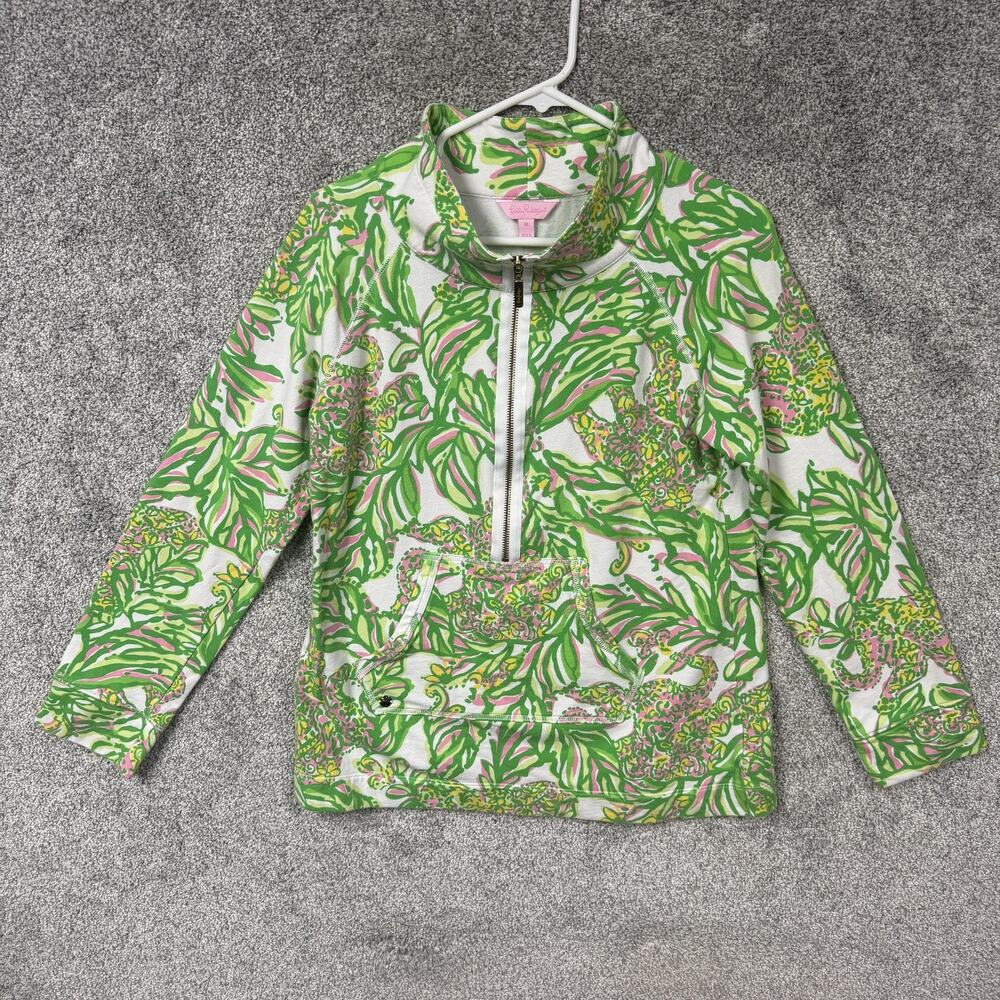 Lilly Pulitzer Sweatshirt M Tropical Preppy Resort Coastal Palm Beach Vacation